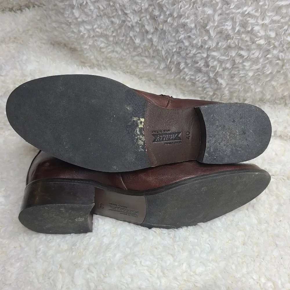 Mally Brown Leather Ankle Boots sz 40‎